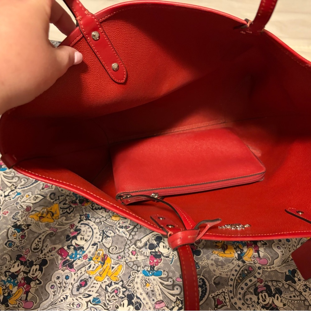 Coach Red and Black Plaid Tote - Picture 5 of 5